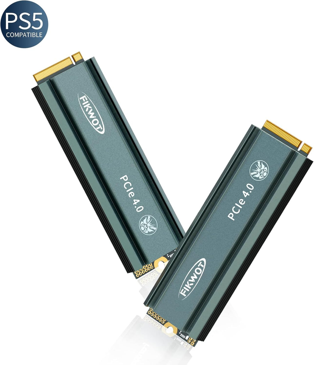 Fikwot FN960 2TB M.2 2280 PCIe Gen4 x4 NVMe 1.4 Internes Solid State Drive mit Kühlkörper – Bis zu 5