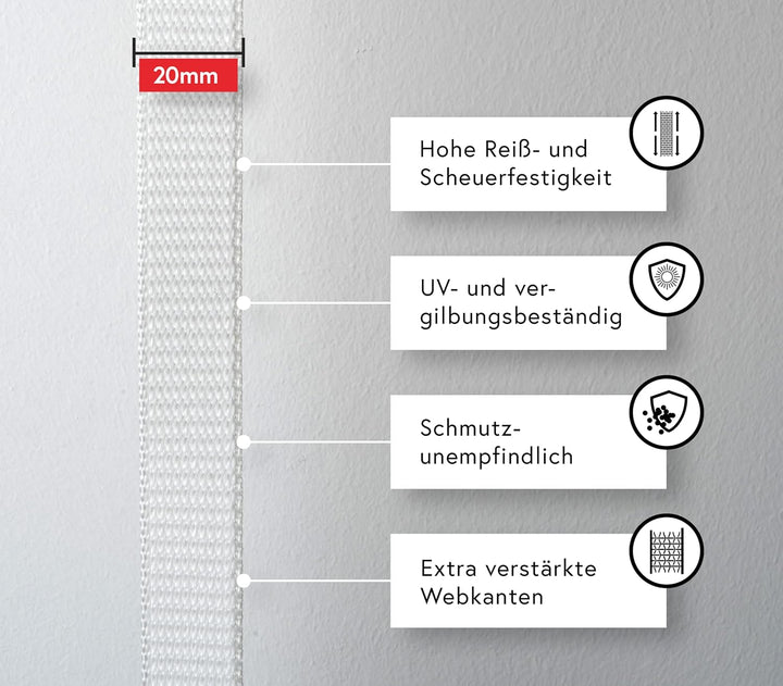 BAUHELD® 50m Rolladengurt 14mm 18mm 20mm 23mm [Made in Germany] Für Rolläden an Türen &amp; Fenster geei