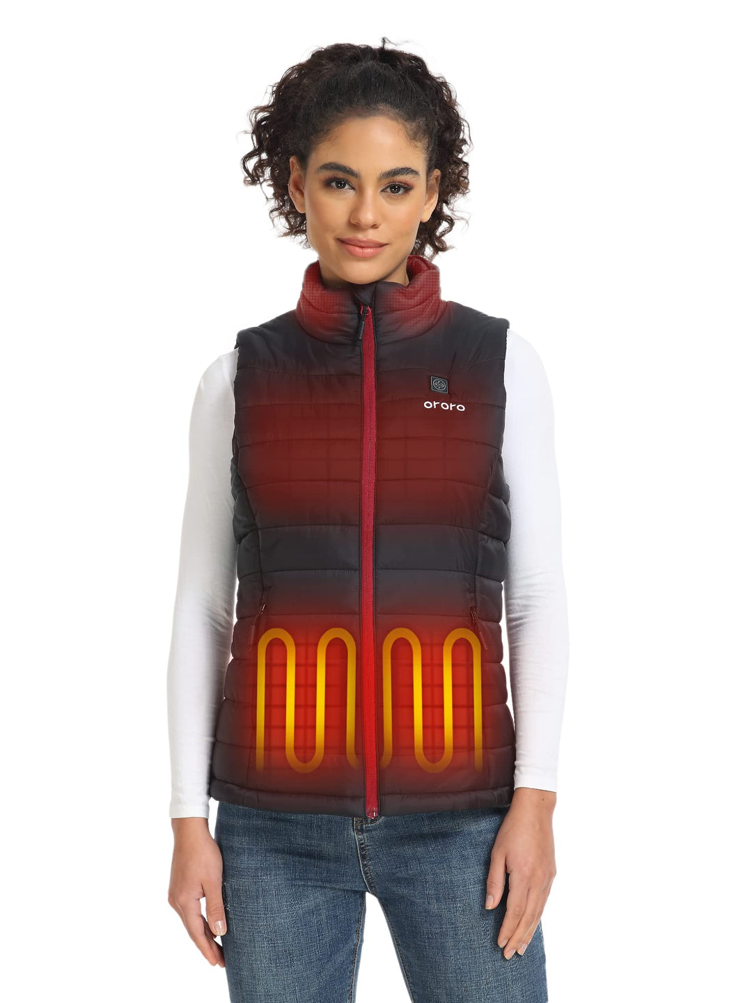 ORORO Beheizbare Weste Damen Mit Akku Leichte Beheizte Damenweste XS Neutral Schwarz, XS, Neutral Sc