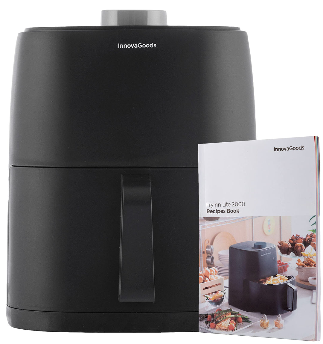 InnovaGoods - Luftfritteuse ohne Öl Fryinn Lite 2000, Schnelle 360º Heissluftzirkulation, Energieeff