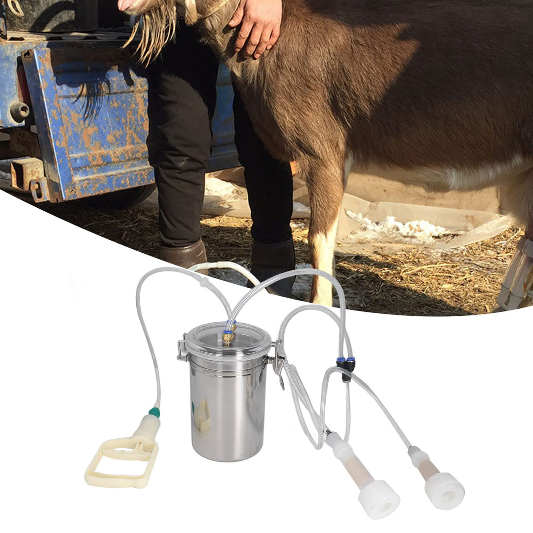 Ziegenmelkmaschine, Manuelle Melkmaschine mit 2 L Edelstahlflasche, Mühelose Steuerung, Tragbares Zi