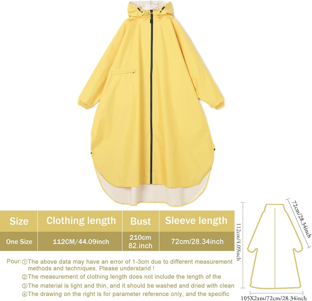 Ynport Crefreak Damen Lange Wasserdichte Regenmäntel Leichter Regenponcho Packbare Outdoor-Regenbekl