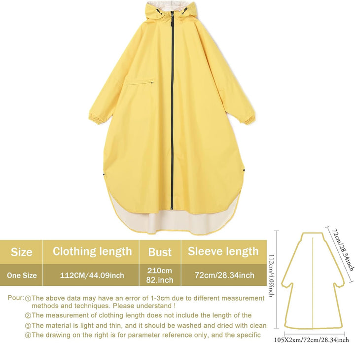 Ynport Crefreak Damen Lange Wasserdichte Regenmäntel Leichter Regenponcho Packbare Outdoor-Regenbekl