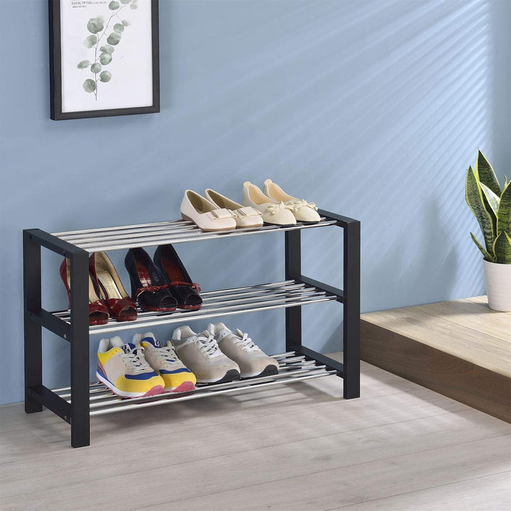 IDIMEX Schuhregal Arina Schuhablage Schuhständer Schuhschrank Schuhbank 3 Böden in schwarz 3 Schwarz