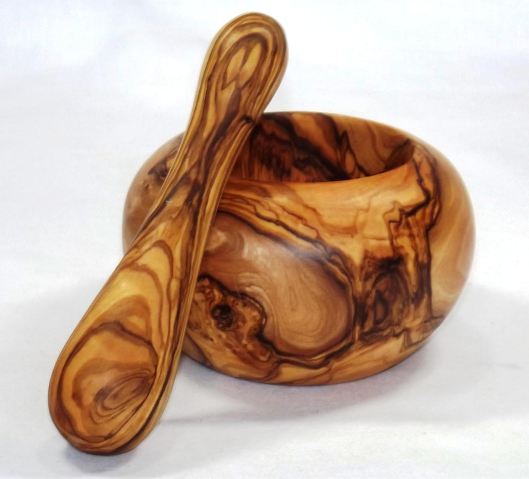 Mörser klein Olivenholz Durchmesser 8,5 cm