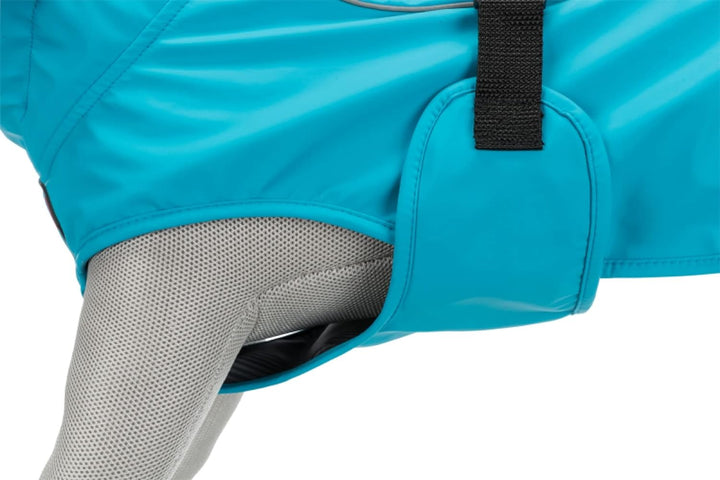 TRIXIE Regenmantel Vimy für Hunde M türkis – Hunde-Regenjacke mit reflektierenden Elementen für mehr