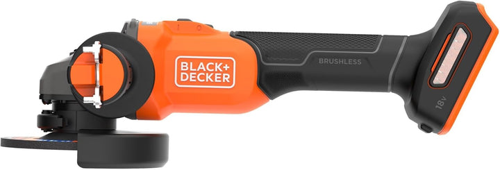 BLACK+DECKER Akku-Winkelschleifer (18V, 115mm Scheiben-ø, bürstenlos, Sanftanlauf, für Trenn, Schlei