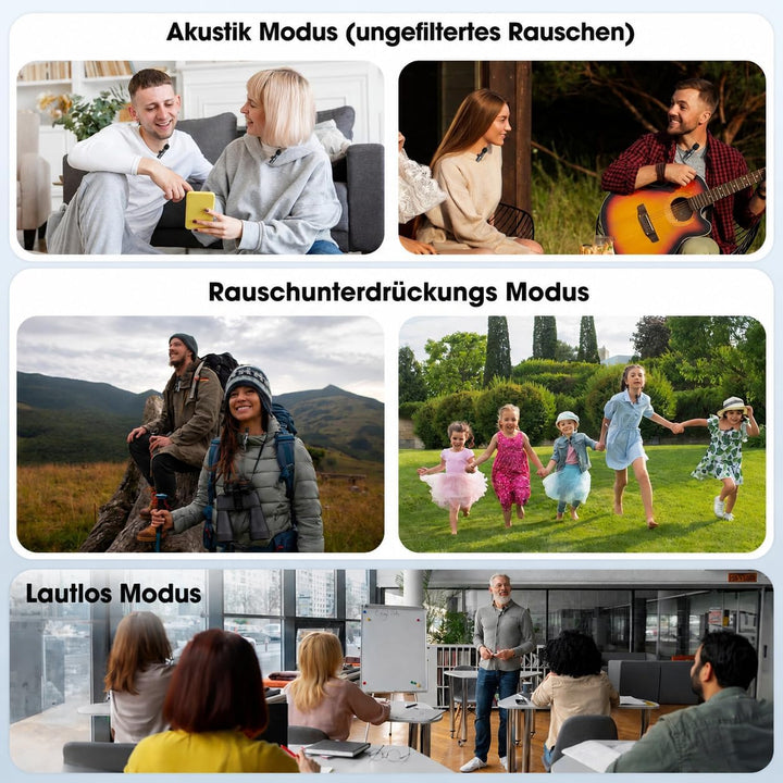 HMKCH Kabelloses Lavalier Mikrofon für Handy/iPhone/Computer, Wireless USB C Ansteckmikrofon für Vid