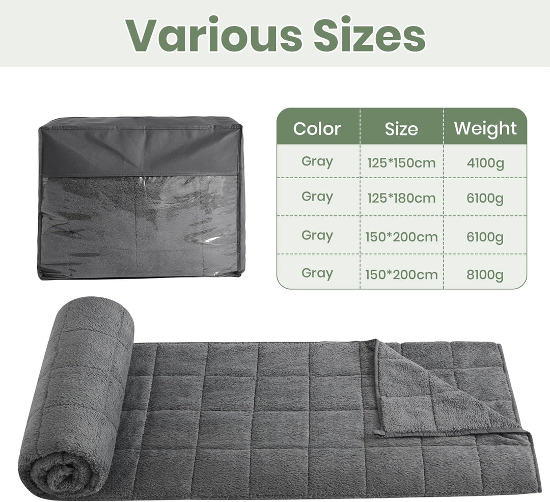 Good Nite Gewichtsdecke 8 kg Weighted Blanket Schwere Decke zum Schlafen Erwachsene Grau 150 x 200 c