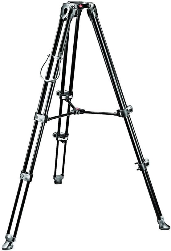 Manfrotto Aluminium Teleskop Doppelrohr Stativ MVT502AM mit 75 mm Halbschale schwarz Single, Single