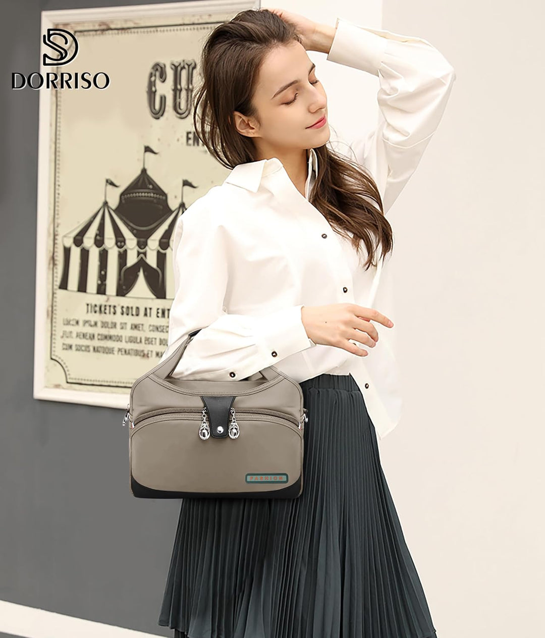 DORRISO Damen Umhängetasche Handtasche Mode Schultertasche Casual Umhängetaschen Reise Arbeit Lässig