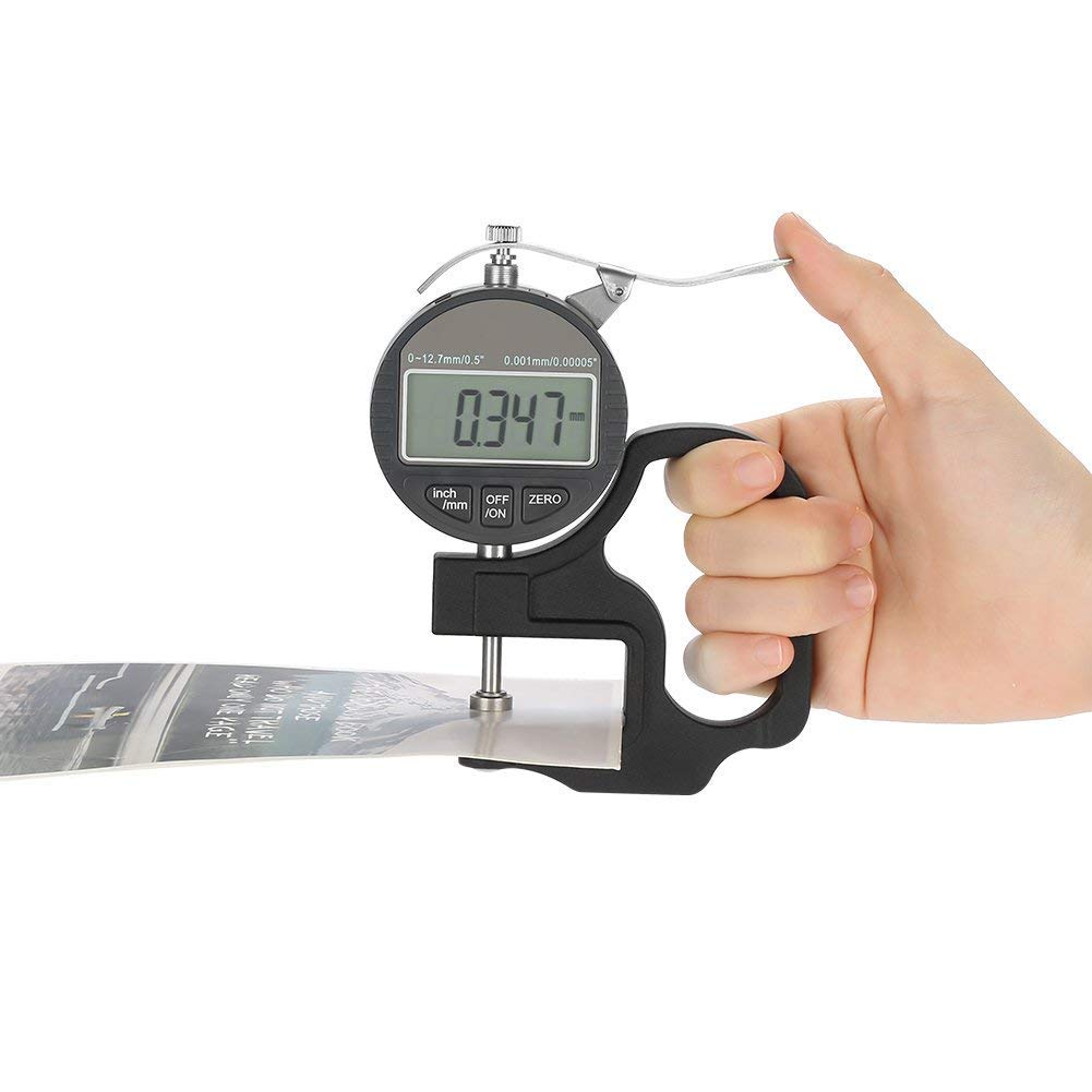 Digitalanzeige Papier Leder Stoffstärke Messgerät Messwerkzeugbereich 0-12,7 mm 0,001 mm