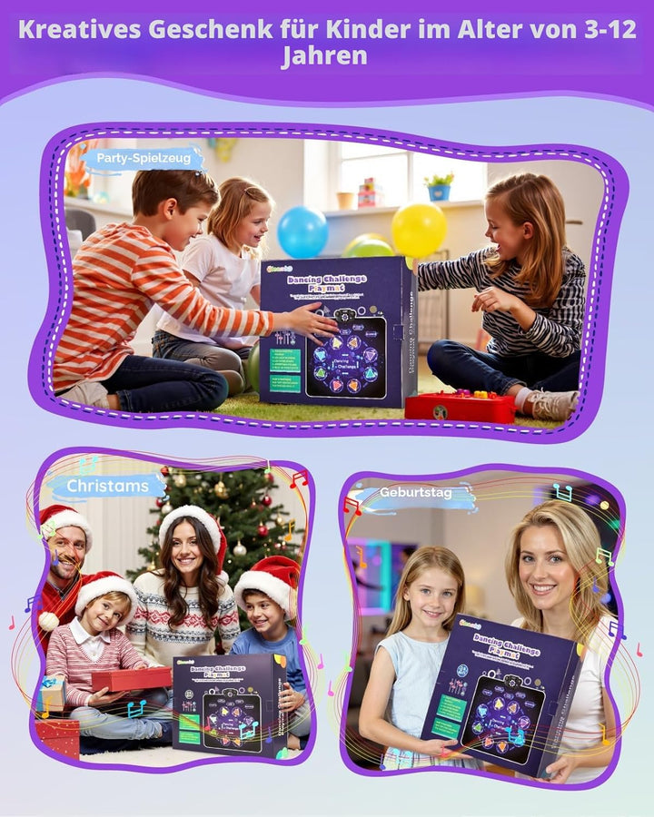 Tanzmatte Für Kinder, LED Licht-Tanzpad Mit 8 Tasten, Integrierter Musik, Bluetooth, 8 Modi, Kinder
