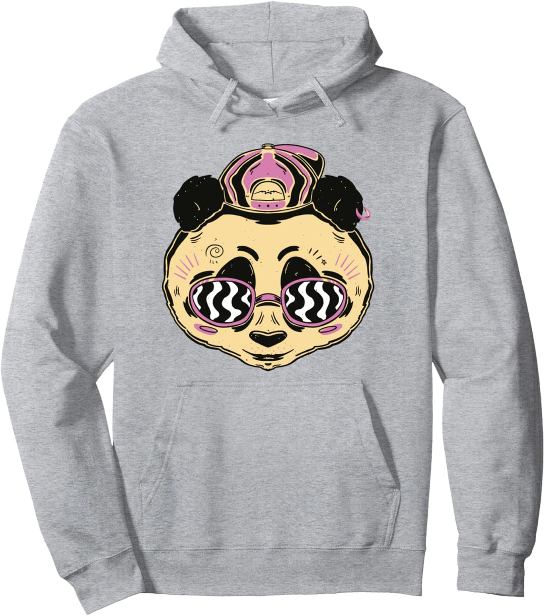 Cooler Panda mit Sonnenbrille, Bärenhut Pullover Hoodie