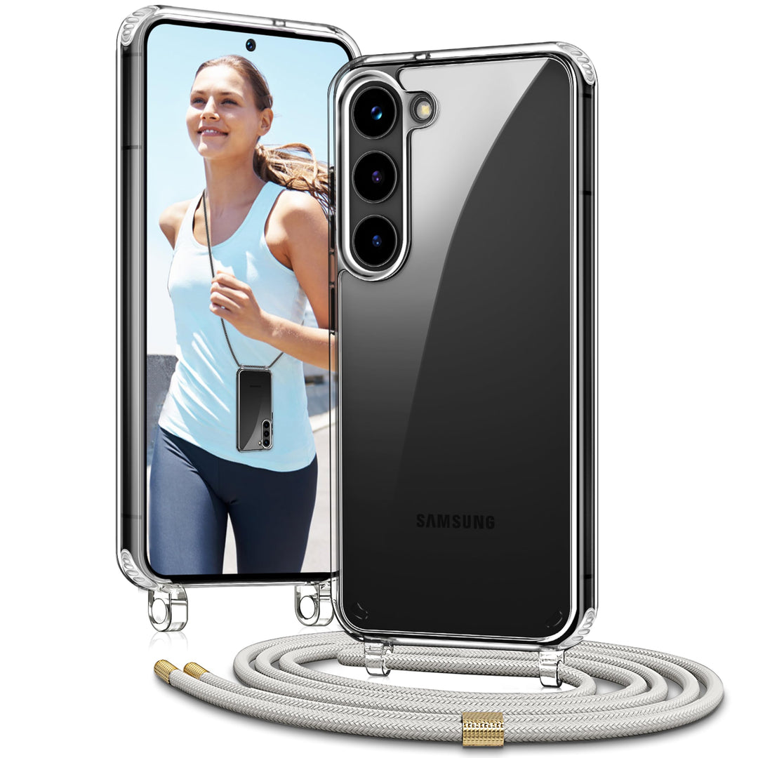 Handykette für Samsung Galaxy S23 6,1 Zoll Hülle mit Band - Necklace Handyhülle - Transparente Case