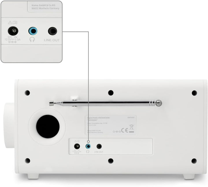 Hama DAB Radio mit DAB+/DAB und FM DR1000DE (Digitalradio mit grossem Display, Küchenradio mit einfa