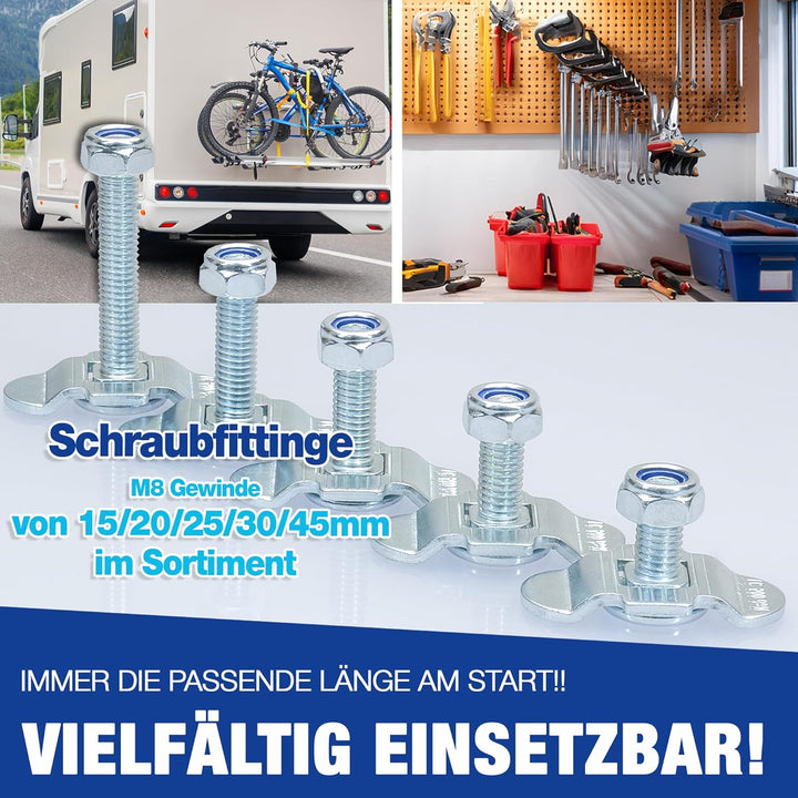 Schraubfitting für Airlineschiene (1-20 Stück) Fitting Single Endbeschlag - Set 10 Stück - 15 mm 10