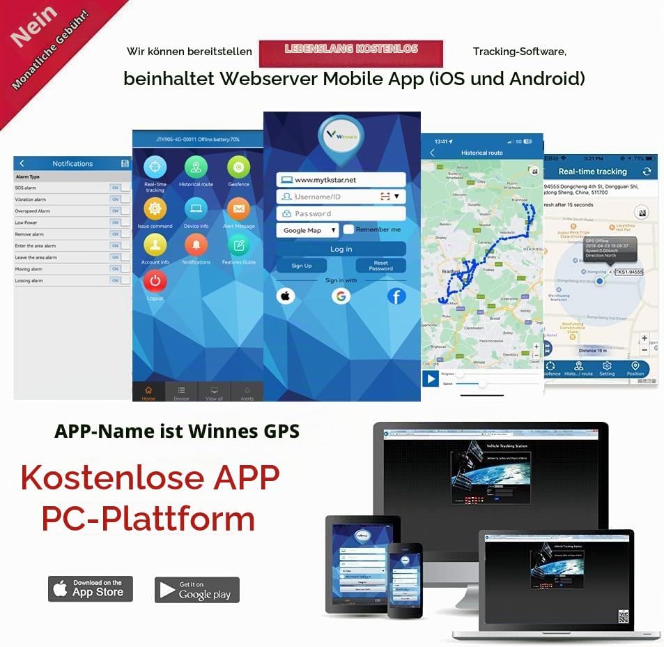 Winnes 4G TK905 Magnetischer GPS-Tracker für Auto, Wohnmobil und KFZ,Einfache Installation, Live-Tra