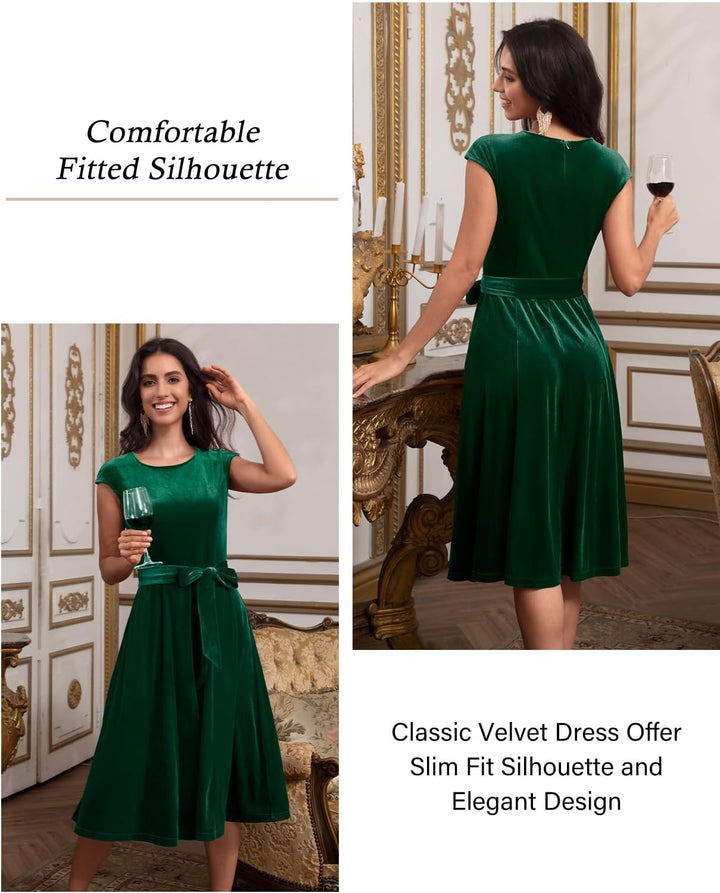 DRESSTELLS Cocktailkleider für Damen, formelle Hochzeit, Gast, Kirche, bescheidene Abschlussfeier, P