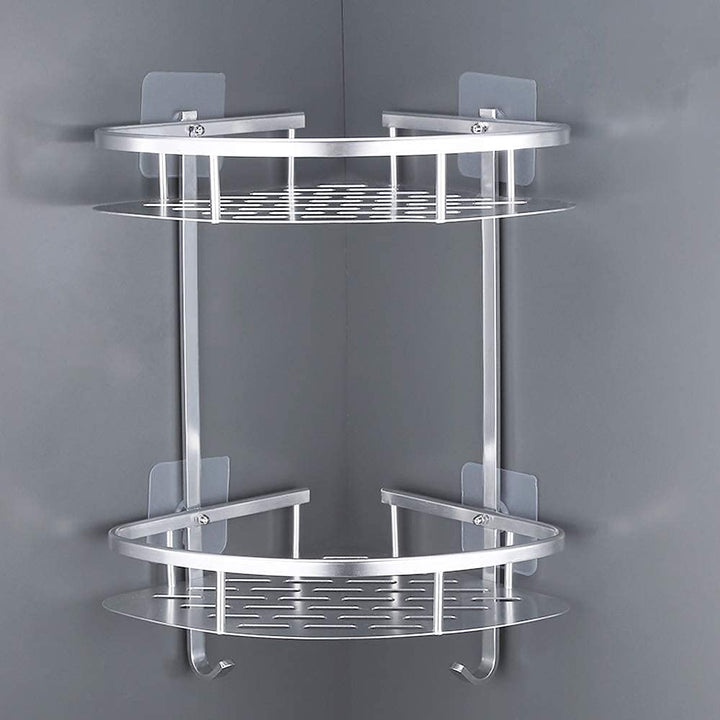 LATERN Duschregal Eckregal ohne Bohren - Aluminium Duschablage Ecke 2 Etagen, Rostfrei Eckablage Dus