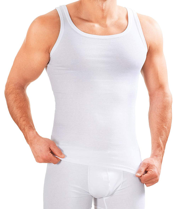 MERISH Herren Unterhemd 5er Pack Tank Top Feinripp Baumwolle 400 M 400 5er Pack Weiss, M 400 5er Pac
