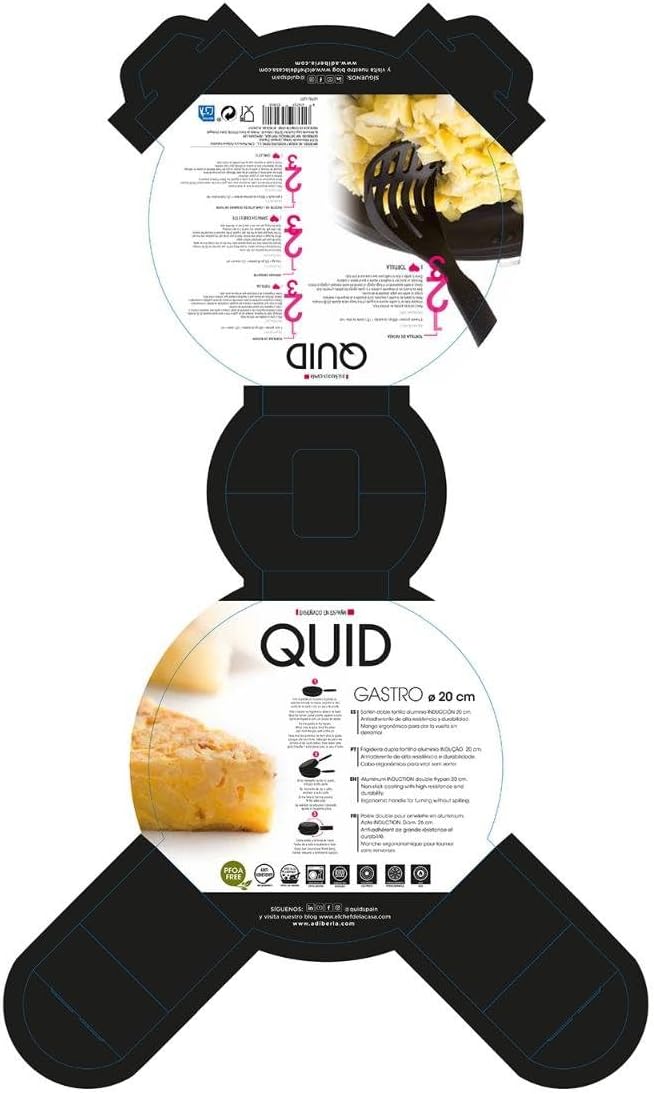 Quid Gastro Doppel-Pfanne, 20 cm, Aluminium, schwarz 39x21x9 cm, 39x21x9 cm