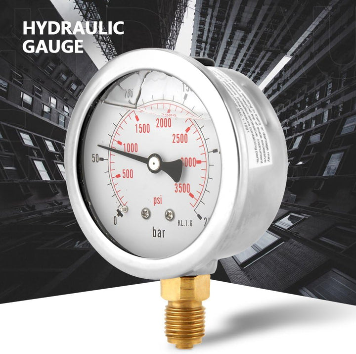 Manometer 0-250Bar 0-3750PSI G1/4 63mm Zifferblatt Hydraulische Wasserdruckanzeige Meter