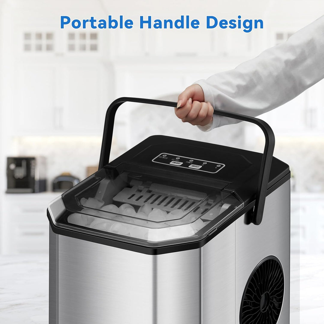 EiswüRfelmaschine 120W - Schnelle Eisproduktion (9 EiswüRfel In 6 Minuten), 26 Lbs/24h, Selbstreinig