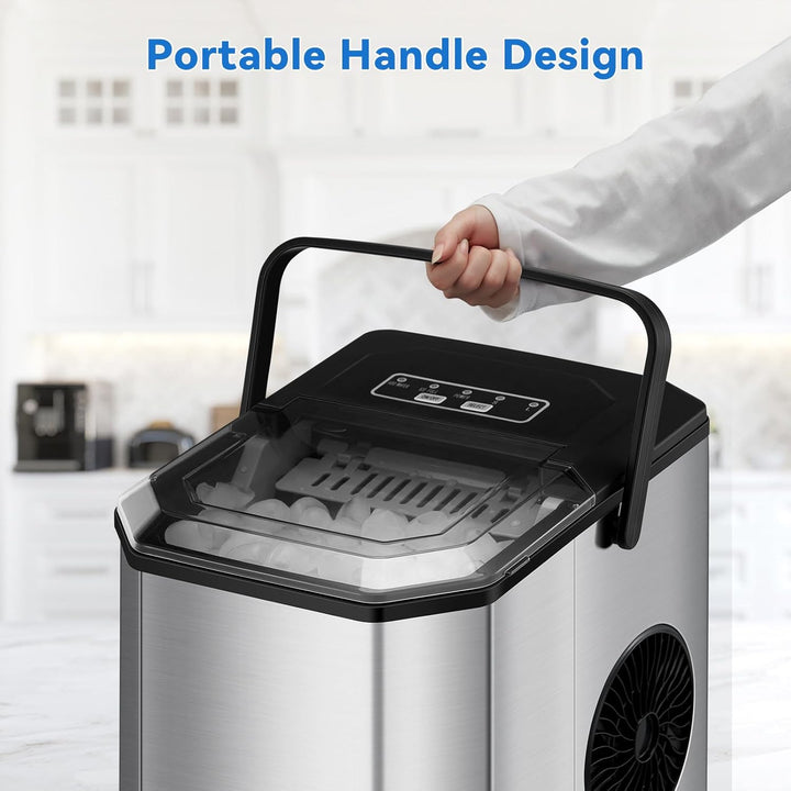EiswüRfelmaschine 120W - Schnelle Eisproduktion (9 EiswüRfel In 6 Minuten), 26 Lbs/24h, Selbstreinig