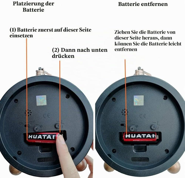 Maxspace Wecker Analog Ohne Ticken,Retro Wecker Batteriebetriebe Laut für Tiefschläfer,Wecker Ohne S