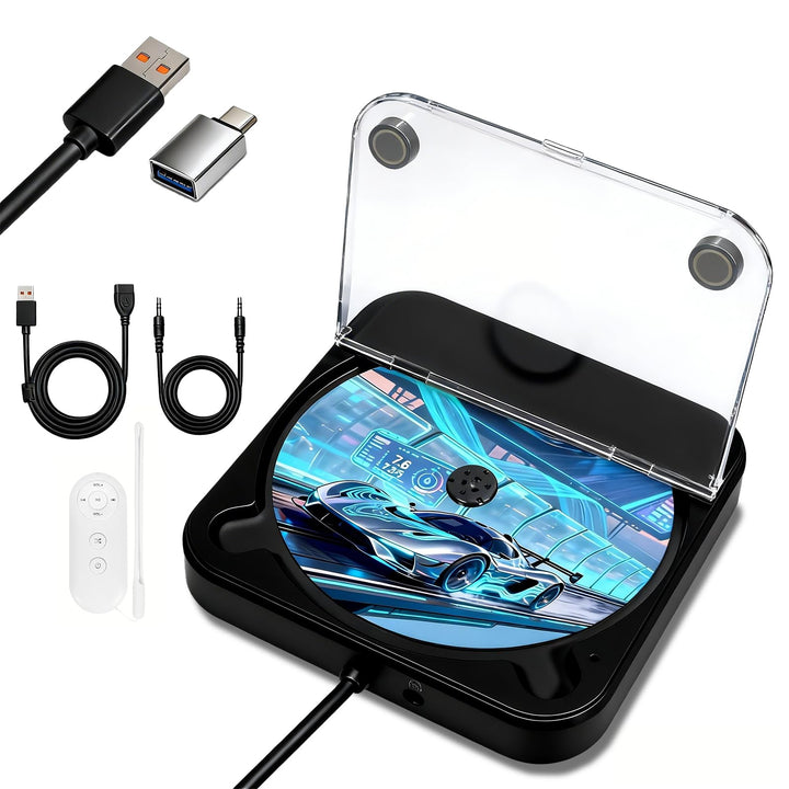 CD Player für Auto,Extern Universal Auto CD Player mit USB-Anschluss, AUX-Anschluss, Extra Controlle