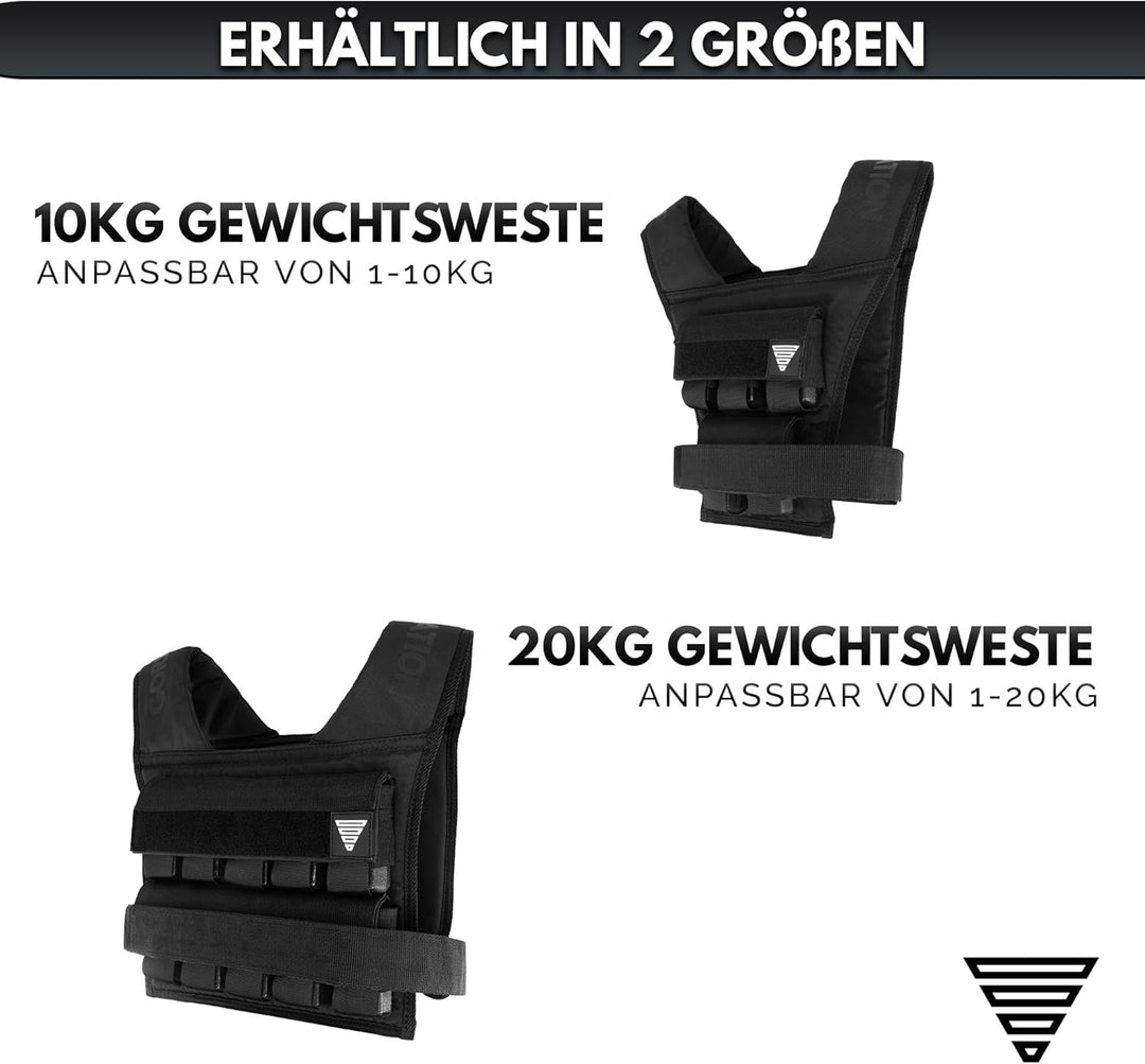GORNATION® Gewichtsweste | Kompakte & verstellbare Gewichte für Fitness, Calisthenics & Krafttrainin