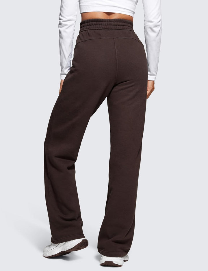 CRZ YOGA Damen Jogginghose Gefütterte Baumwolle Hohe Taille Joggers Soft Freizeithose Winter Lounge