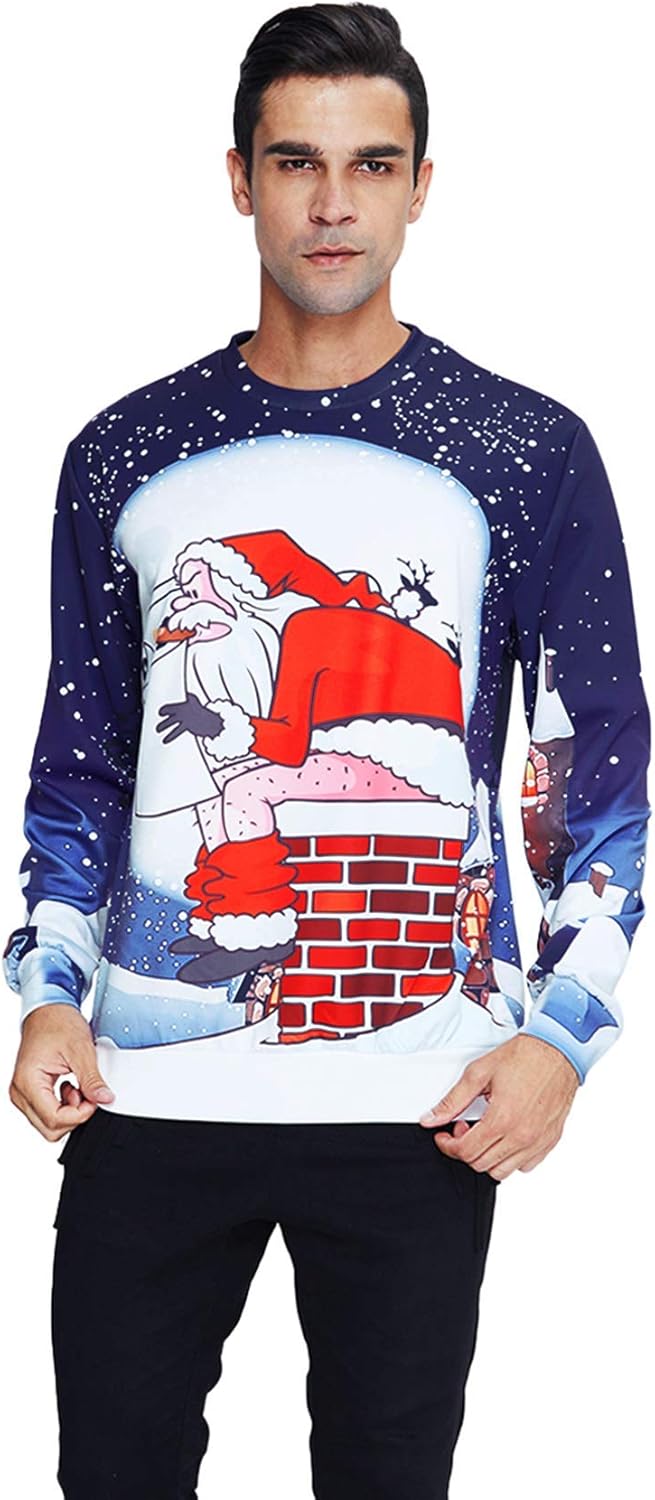 NEWISTAR Herren Ugly Christmas Sweater Sweatshirts 3D Weihnachtspullover Damen Hässlich Weihnachten