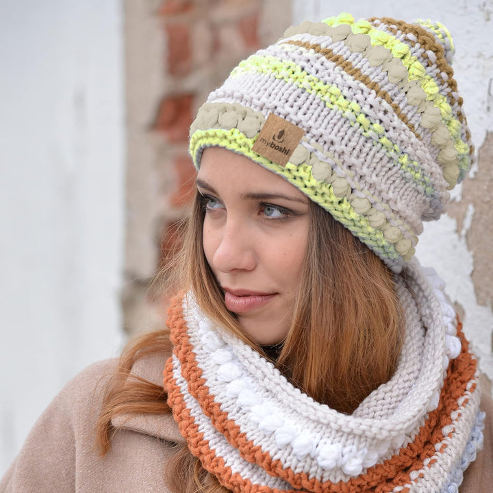 myboshi Strickset Mütze Irvine, Strickpaket für Fortgeschrittene, inkl. No.1 Wolle, Nadel, Anleitung