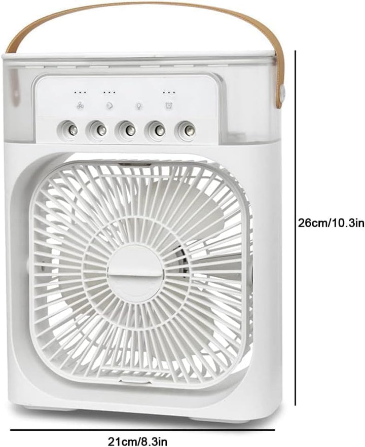 Tragbare Klimaanlage Fan, 4 in 1 Personal Mini Cooling Fan mit Wassernebel Spray, 3 Geschwindigkeite