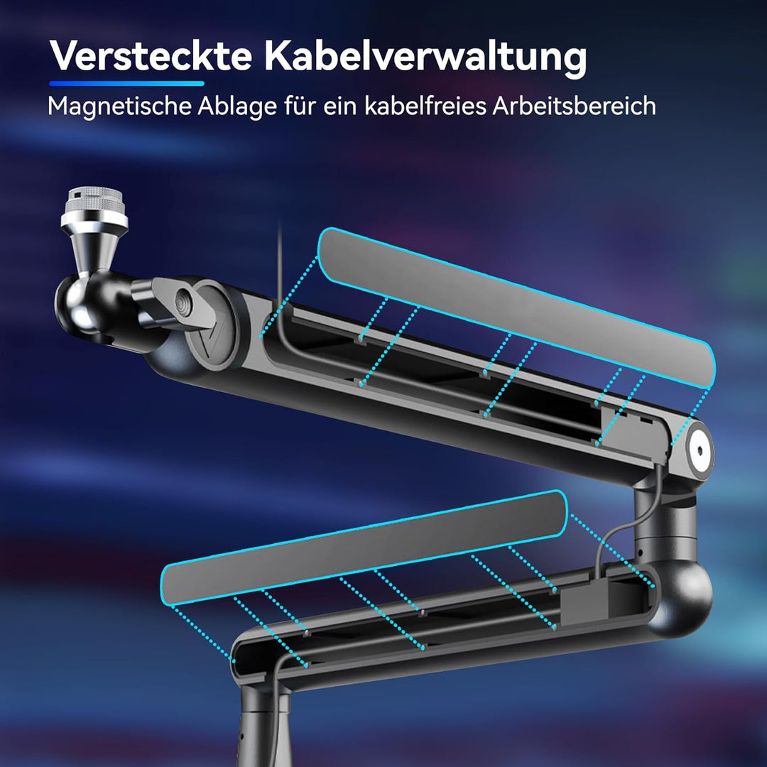 THRONMAX S7 Tune Low Profile Mic Arm, 360° drehbarer Mikrofonarm Mikrofonständer, Kabelmanagement, e