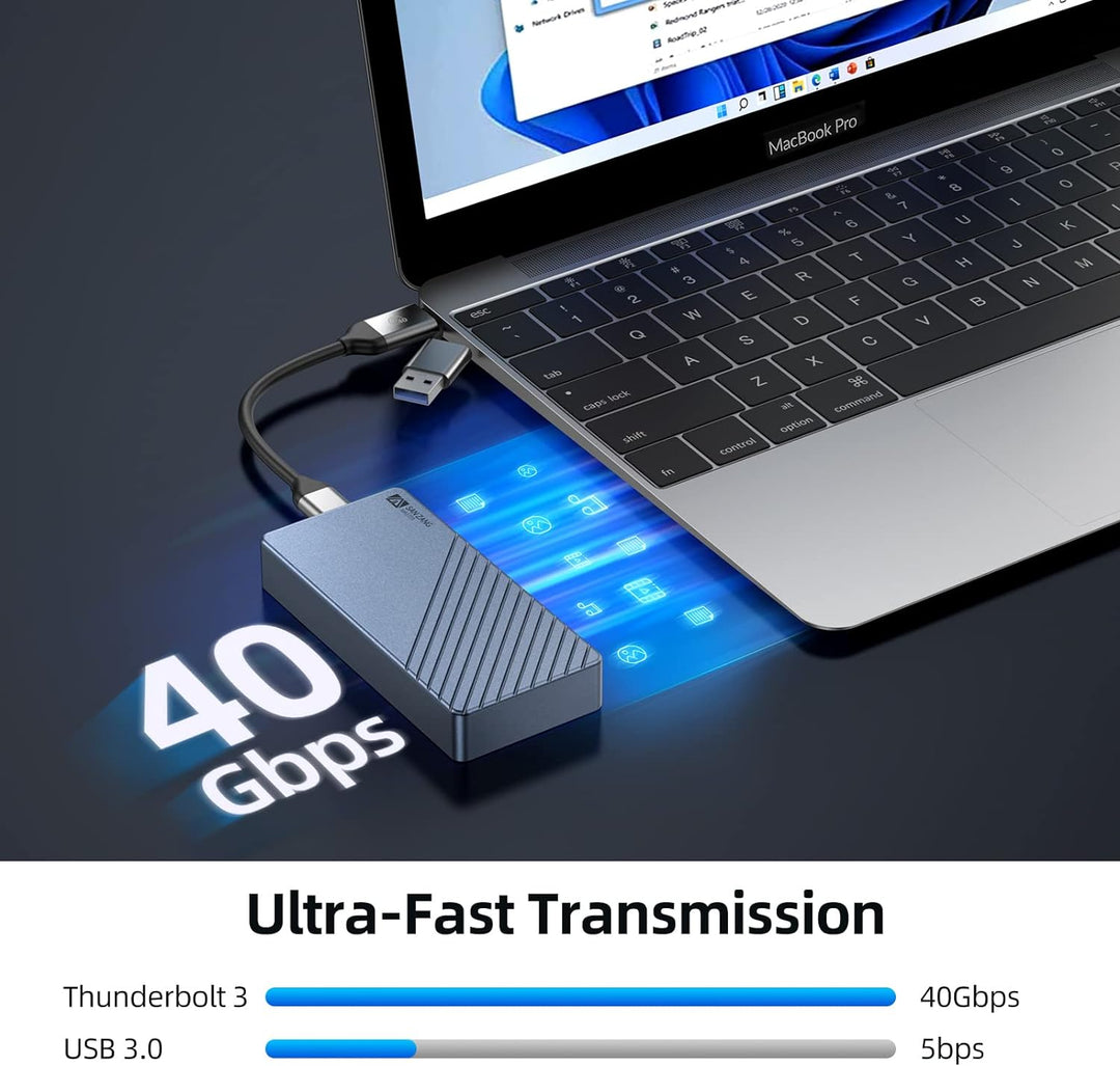 NVMe Gehäuse kompatibel mit Thunderbolt 3/4 USB 4/3.2/3.1/3.0 Typ C, SANZANG 40Gbit/s M.2 SSD Gehäus