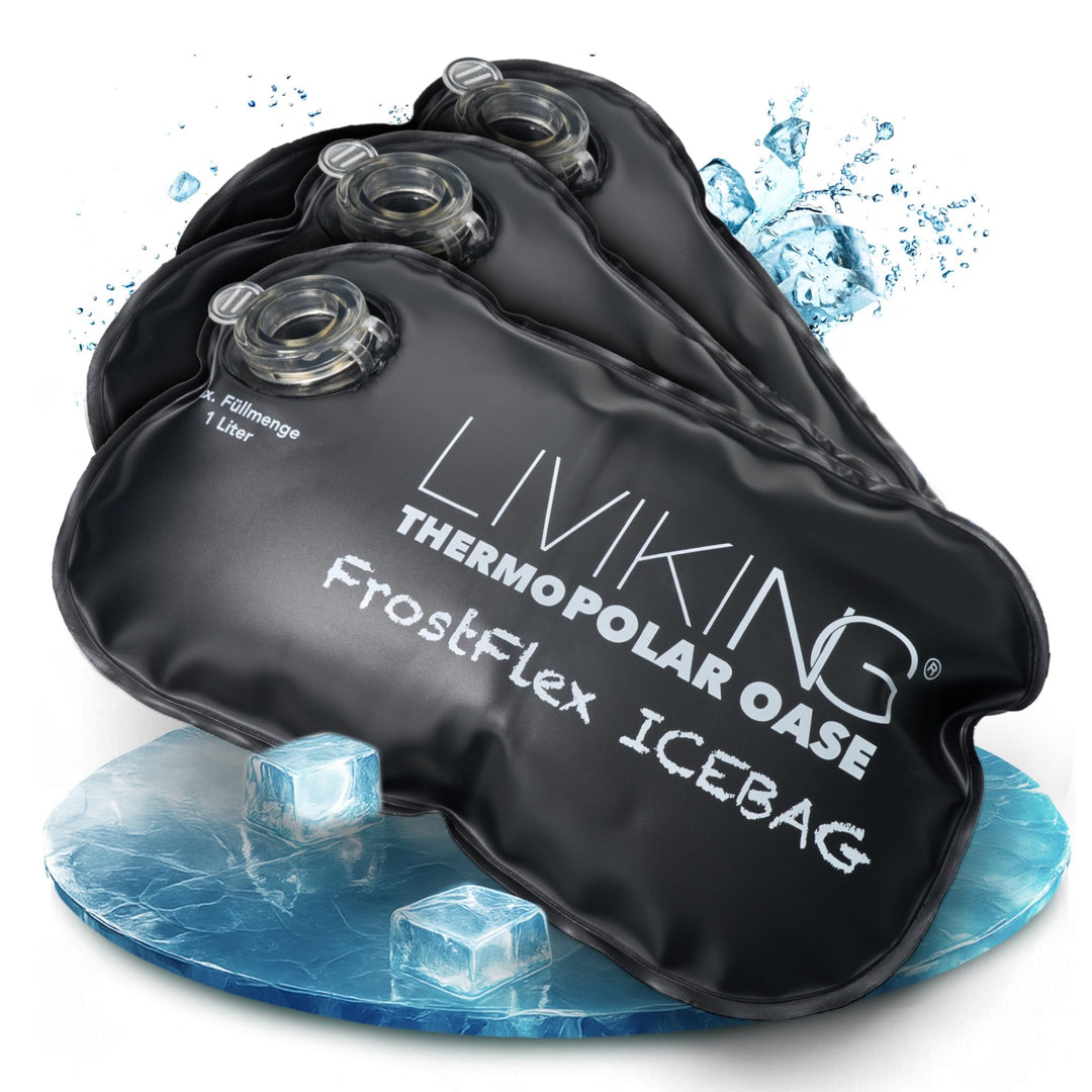 XXL Eisbad Eiswürfelbeutel 3/6/9er Set [Wiederverwendbare Eiswürfel Bags mit innovativer Eismengen-T