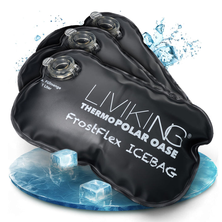 XXL Eiswürfelbeutel 3/6/9er Set [Wiederverwendbare Eiswürfel Bags mit innovativer Eismengen-Tabelle]