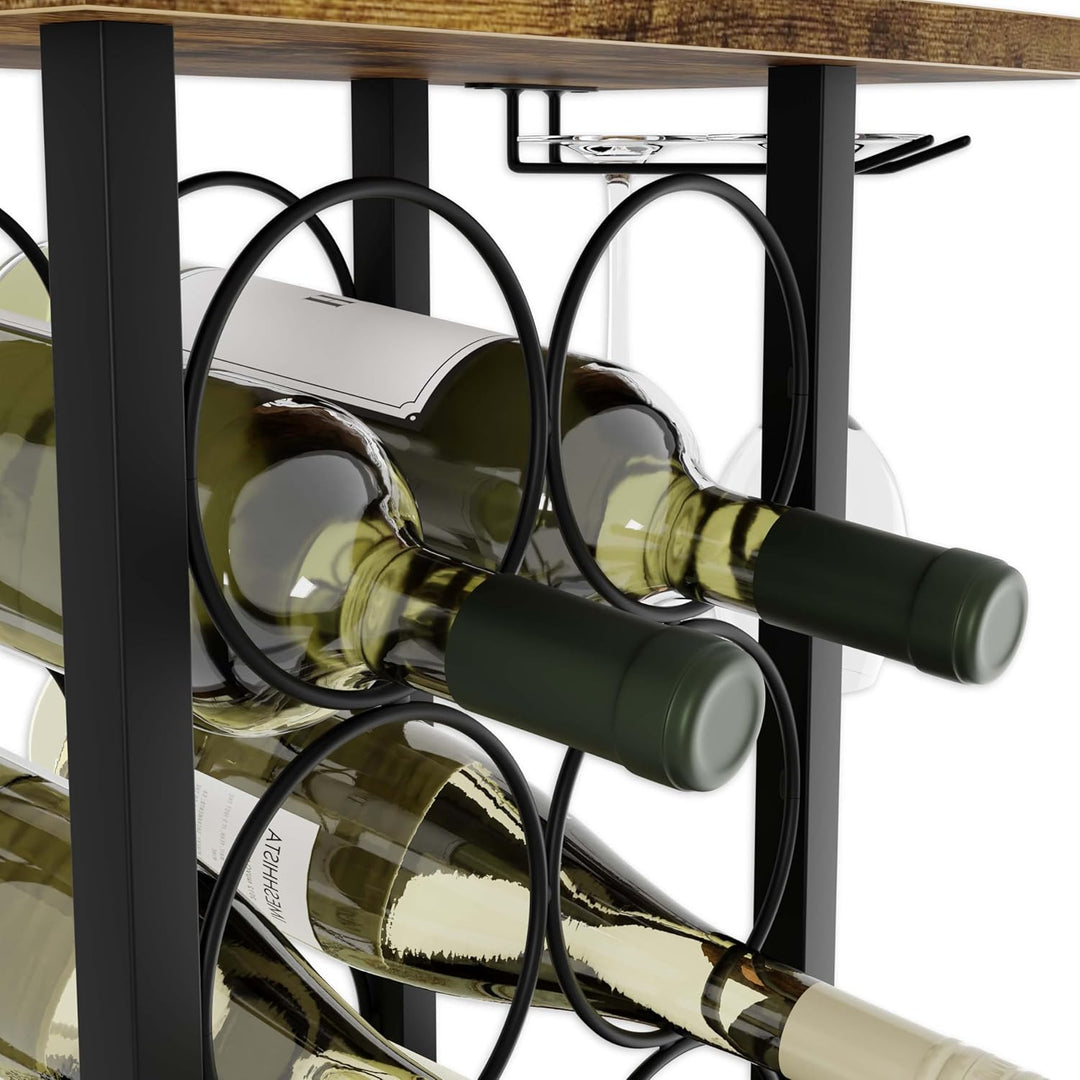 Lenmar, Metall Weinregal für 6 Flaschen, LOFT 2-6G Kompakt Maximierte Kapazität | Modernes Design |