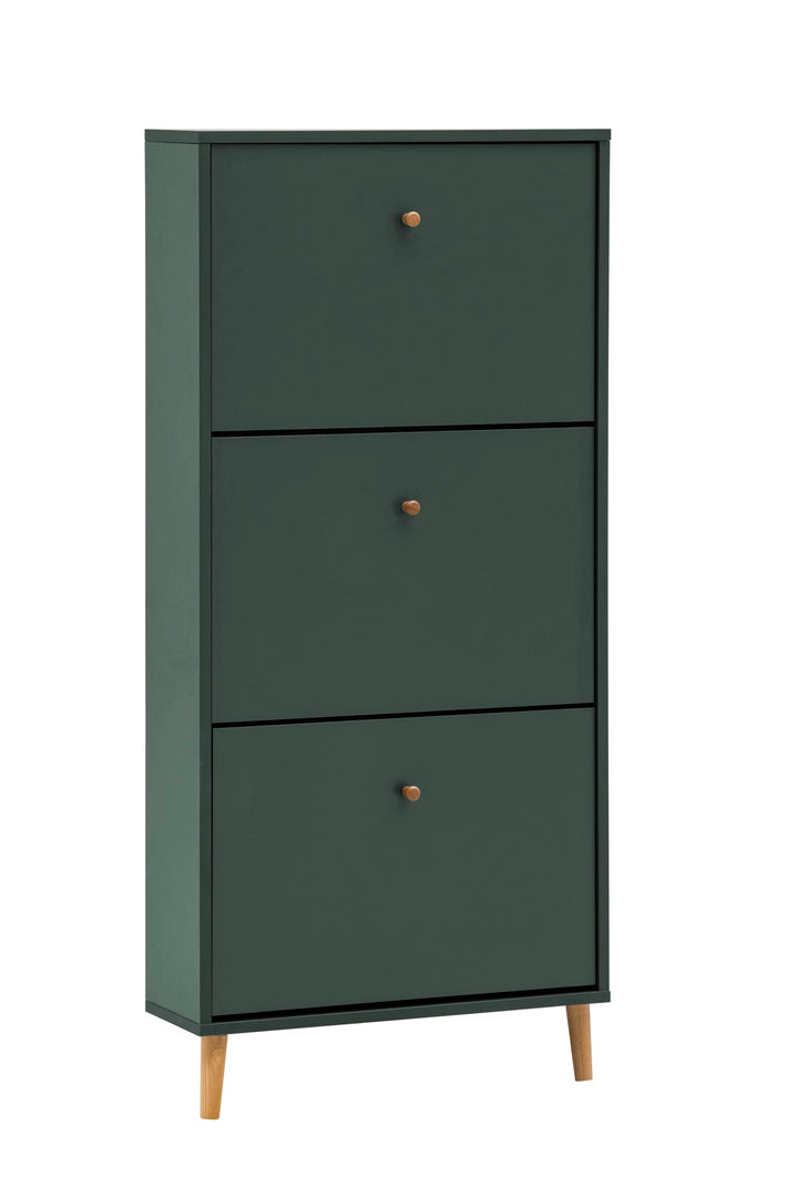 Schildmeyer Bjarne Schuhschrank 160174, waldgrün, 59,8 x 19,5 x 131 cm, platzsparend durch geringe T