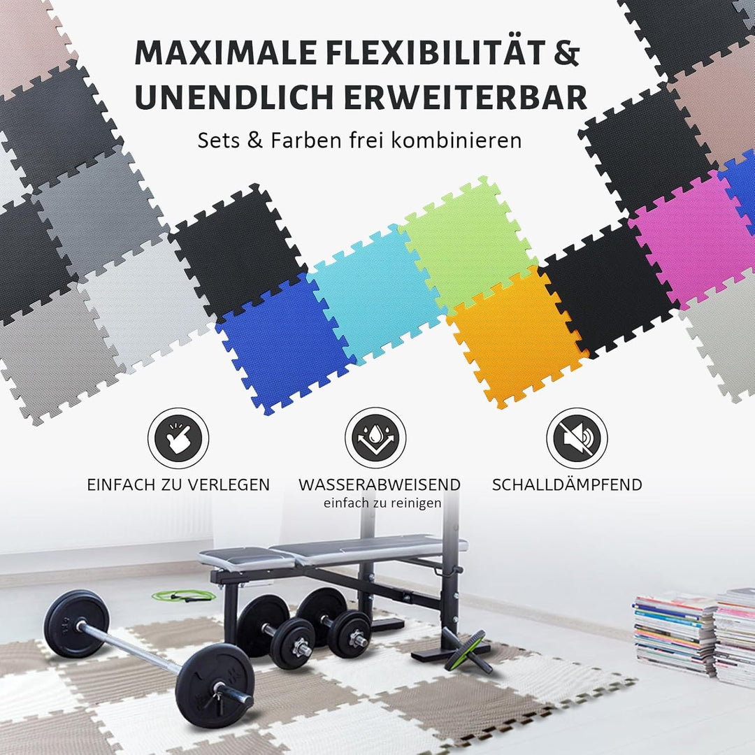 INTOMENG Puzzlematte für Baby & Kinder - Eva Schaumstoff Bodenschutzmatte, Abwaschbar, Weich und Umw