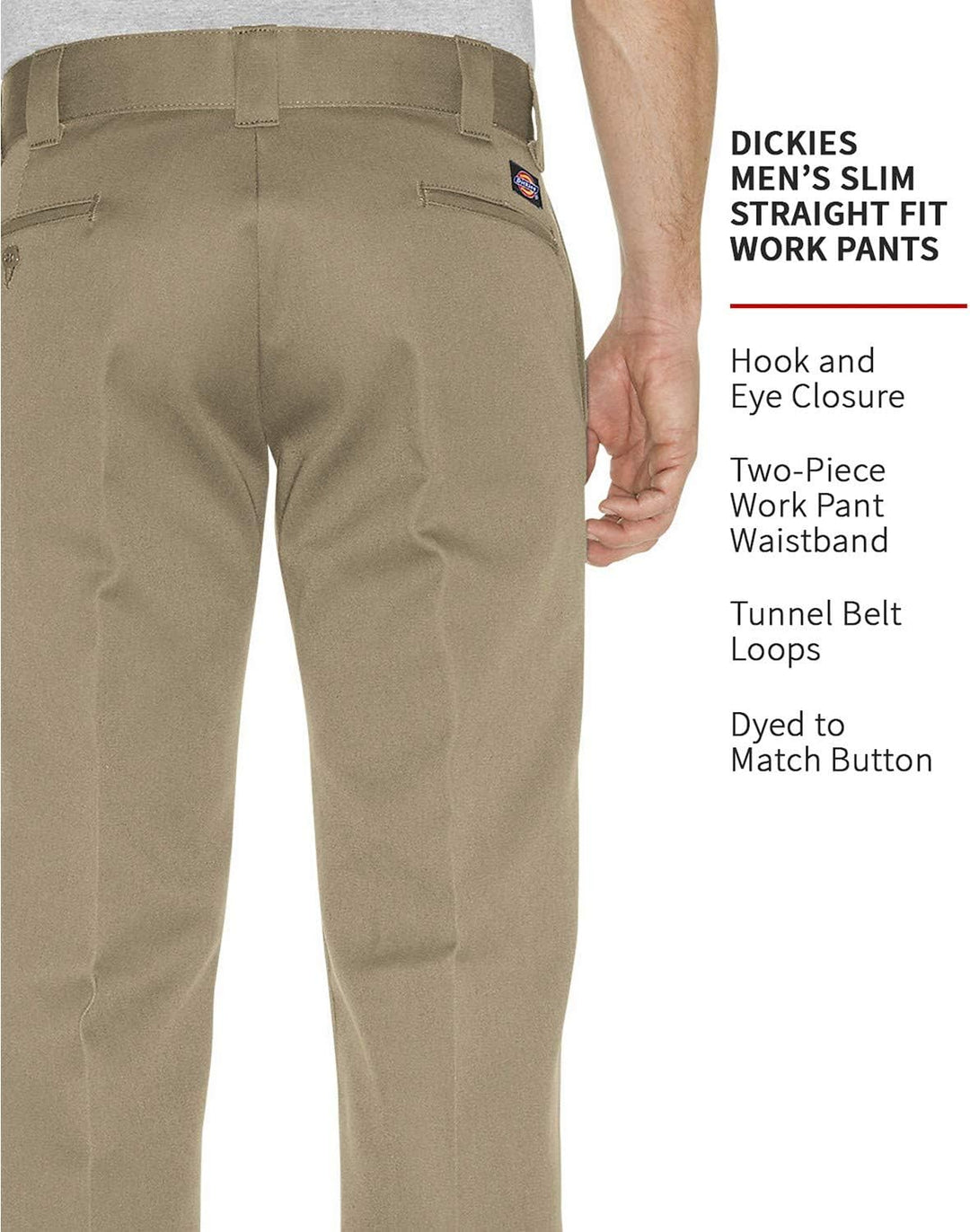 Dickies Herren S/Stght Work Pant Hose 40W / 30L Khaki, 40W / 30L Khaki