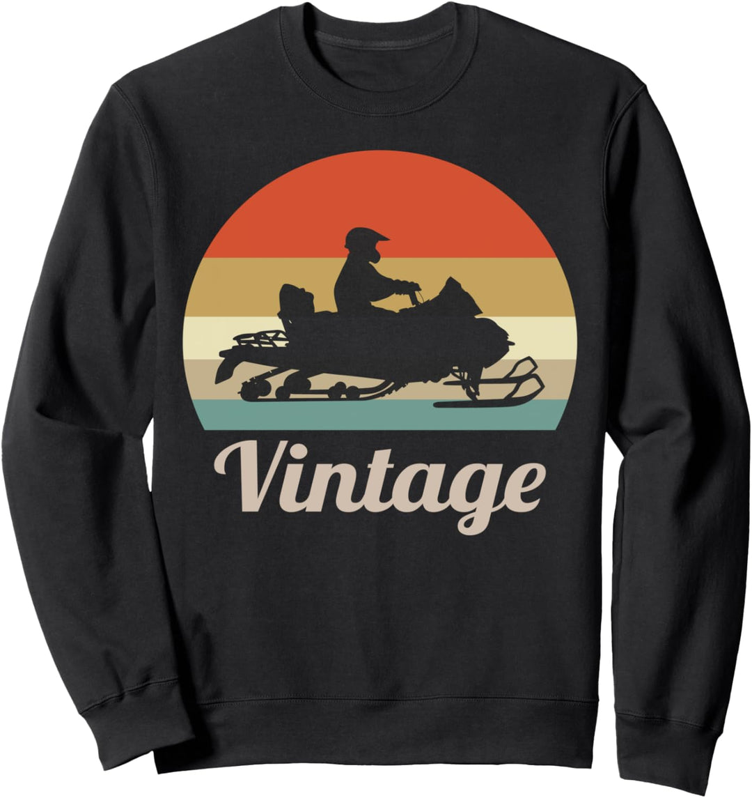Schneemobil Motorschlitten Schneemotorrad Fun Vintage Retro Sweatshirt