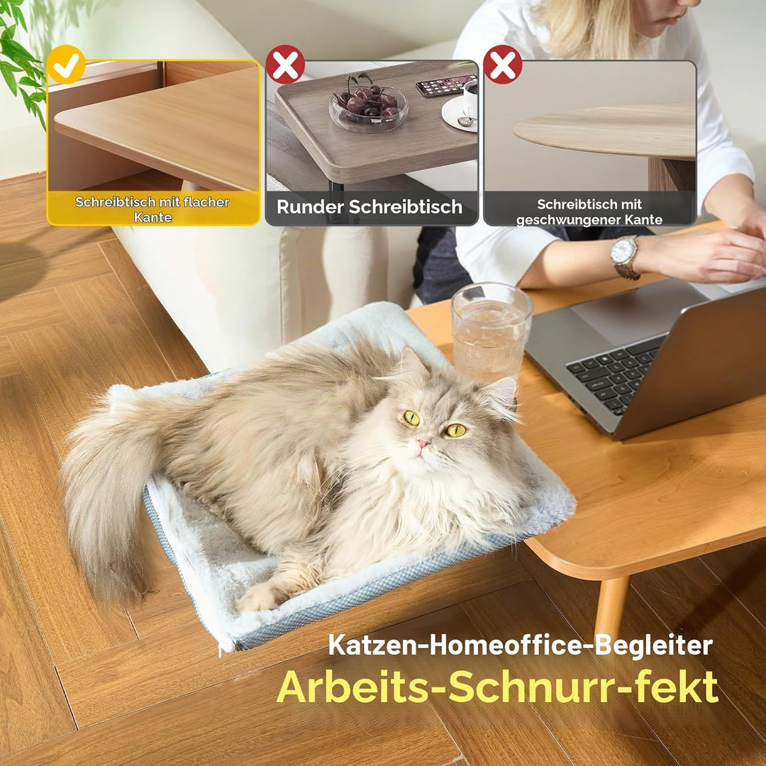 CATISM Hängebett für Katzen 360 ° drehendes Schreibtisch Katzenbett Katzenliege Katzenhängematte kat