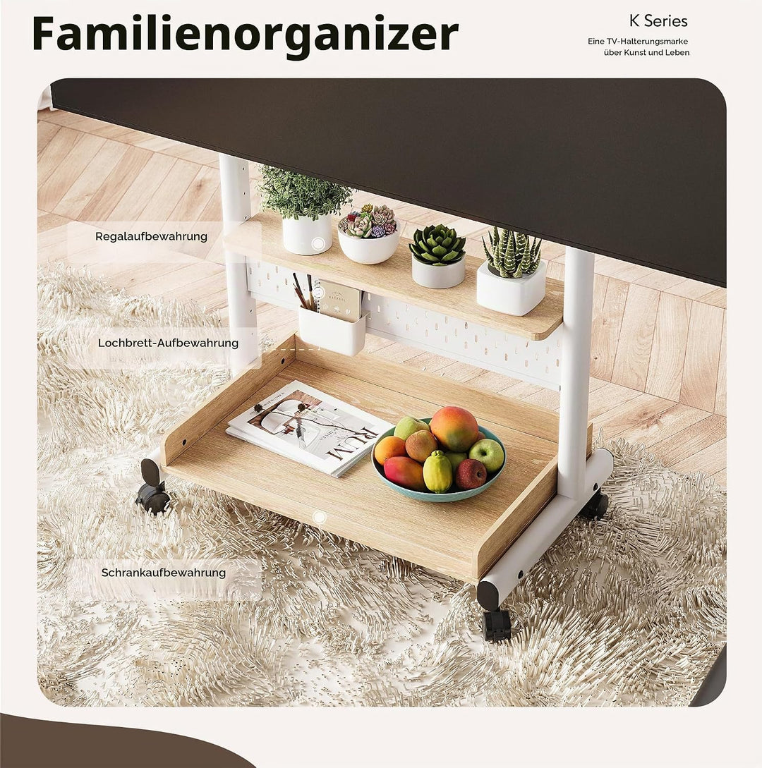 FITUEYES TV Ständer Rollbar Fernsehständer mit Rollen Bodenständer TV Rollwagen für 40-85 Zoll Ferns