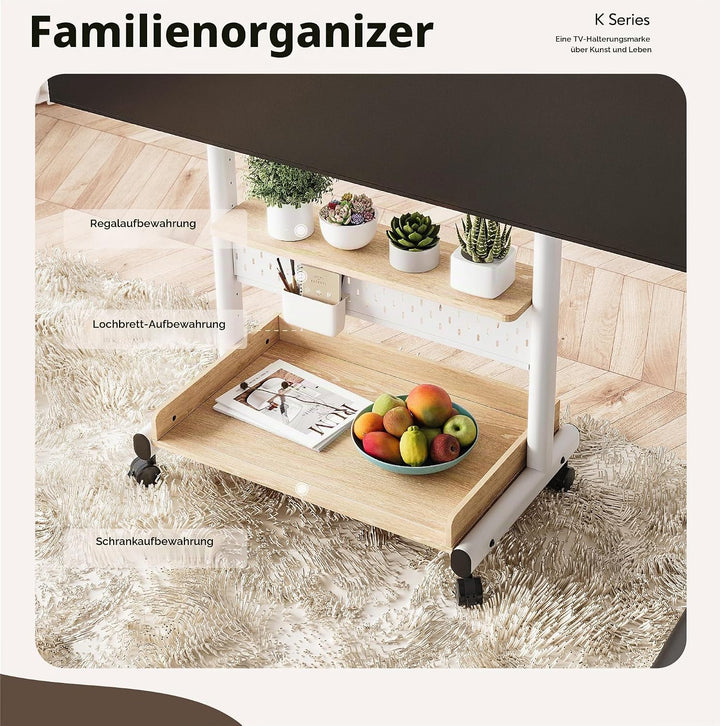 FITUEYES TV Ständer Rollbar Fernsehständer mit Rollen Bodenständer TV Rollwagen für 40-85 Zoll Ferns