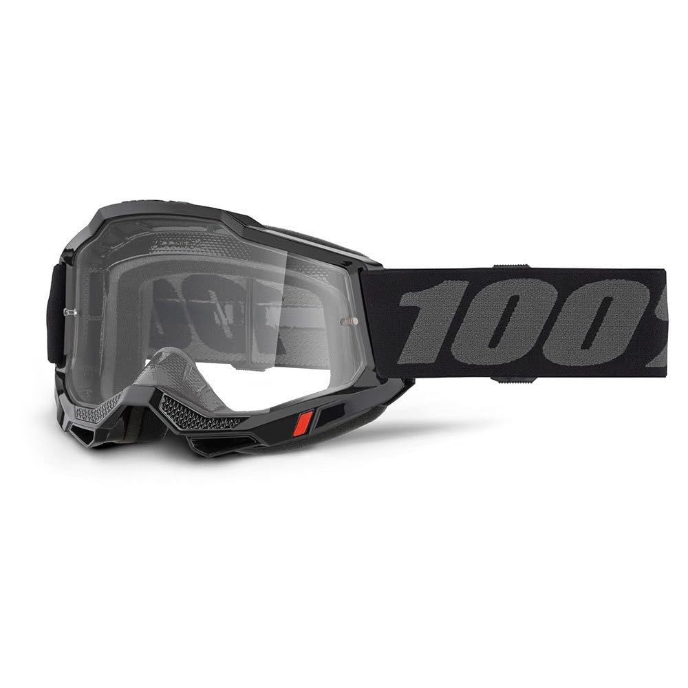 100% Unisex Motocross (1er Pack) Einheitsgrösse Schwarz/klare Gläser, Einheitsgröße Schwar