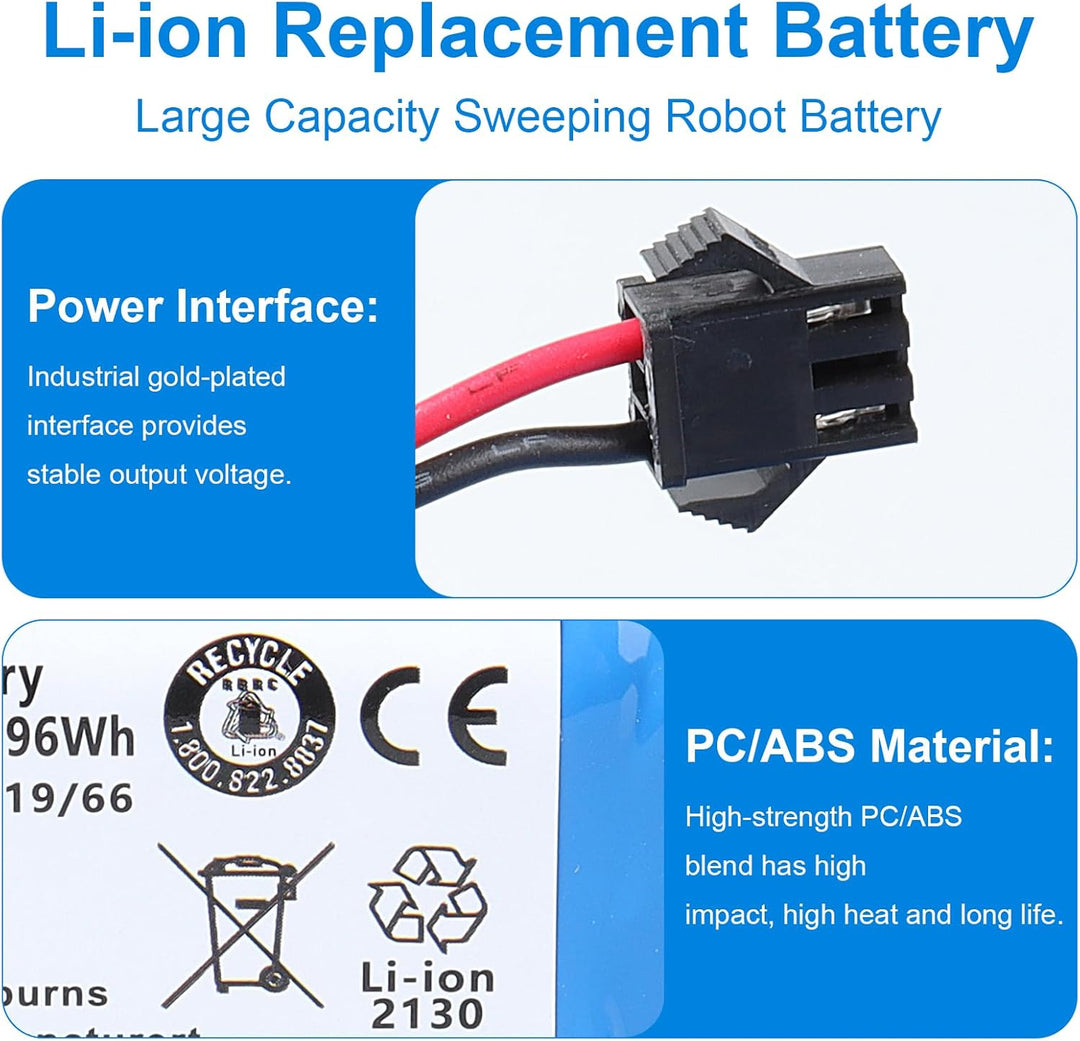3400 mAh, 14,4 V Akku Kompatibel mit Venga VG RVC 3000 3001, Eufy RoboVac 11 11C 11S MAX 30 30C Max